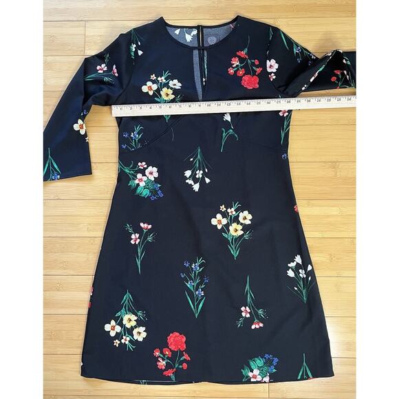 Vince Camuto Women's Dress Sz 8 Flared Sleeves Dress Black Floral NWOT - Picture 4 of 9